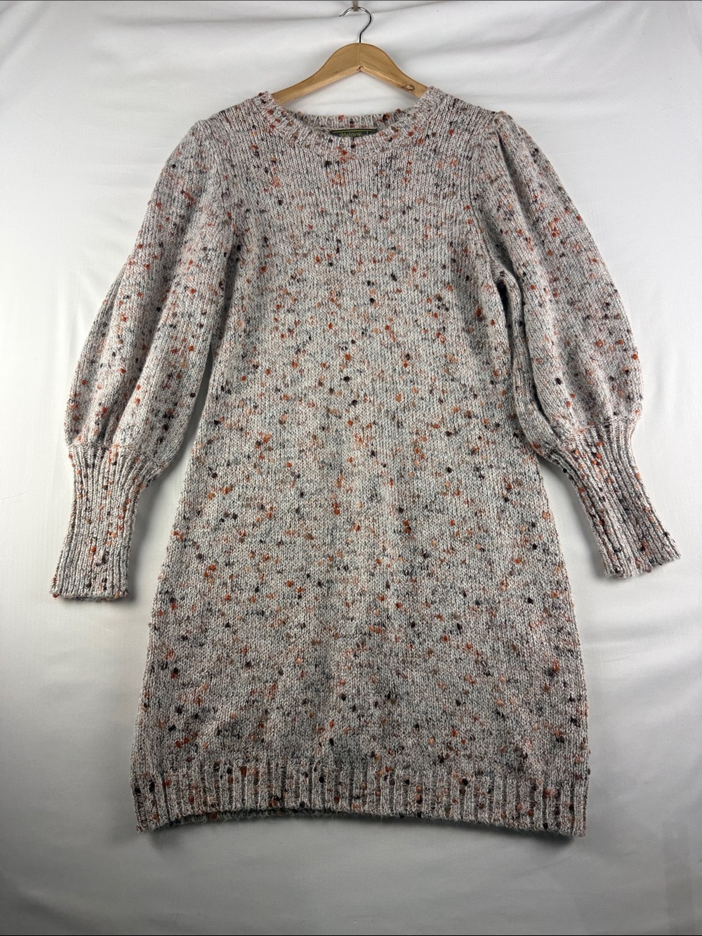 Meloni Beige Red Orange Sweater Dress Women's Large Knit